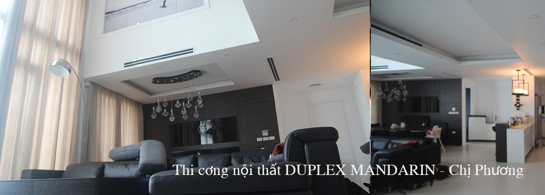 Thi công nội thất căn hộ Duplex tại chung cư Mandarin Garden - Nhà chị Phương thi công phòng khách chung cư mandarin