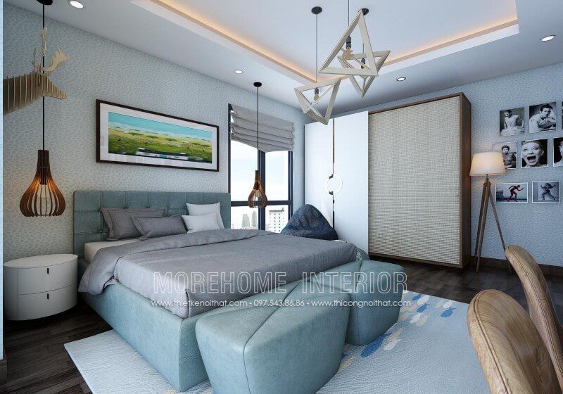 Mẫu giường ngủ bọc da hiện đại phù hợp với những cặp vợ chồng trẻ  hay vợ chồng mới cưới