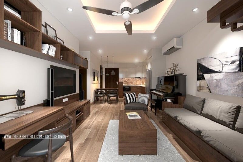 Mẫu thiết kế nội thất chung cư Home City phong cách nội thất hiện đại trẻ trung và năng động