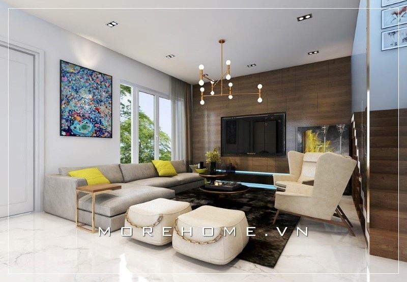 Bàn trà hình tròn đóng vai trò quan trọng giúp không gian phòng khách trở nên đẹp hơn và gây ấn tượng trong mắt người nhìn.
